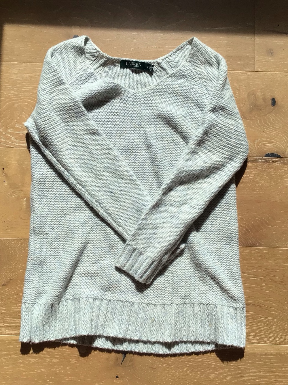 Ralph Lauren Scoop Neck Knit Sweater in Light Blue